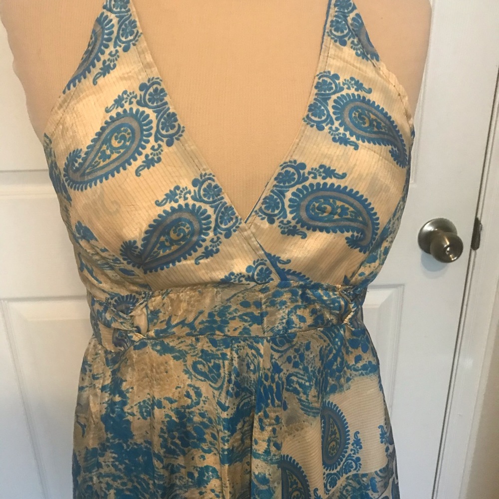 New, Handmade Silk Maxi Sundress - Picture 2 of 3